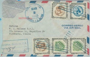 81635 -  HONDURAS -  POSTAL HISTORY - Registered Airmail COVER to  ITALY  1955