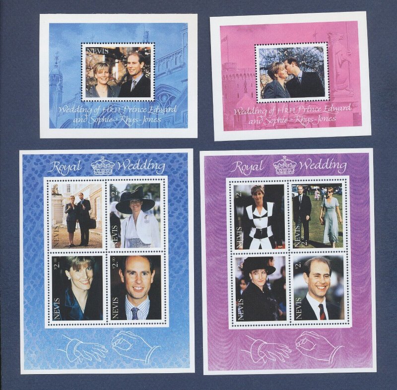 NEVIS - Scott 1153-1156 - MNH S/S  - Prince Edward & Sophie - 1999