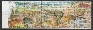 1996 New Zealand - Sc 1344a - MNH VF - Booklet pane of 10 - Seashore