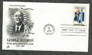 1756 George M Cohan Unaddressed ArtCraft FDC