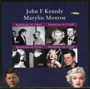 John F. Kennedy and Marilyn Monroe imperforate sheet