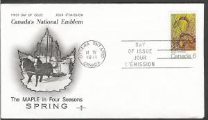 Canada 535 FDC. 1971,Maple Leaves - Spring