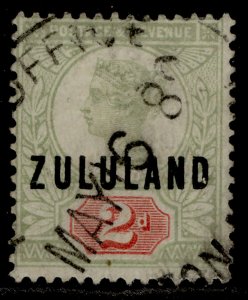 SOUTH AFRICA - Zululand QV SG3, 2d grey-green & carmine, USED. Cat £50. 