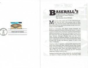 USPS FDC Ceremony Program #3510 Legendary Playing Fields Ebbets Baseball