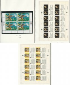 United Nations Postage Stamp, #113a, 123, 124 Mint NH Sheets, 1991, JFZ