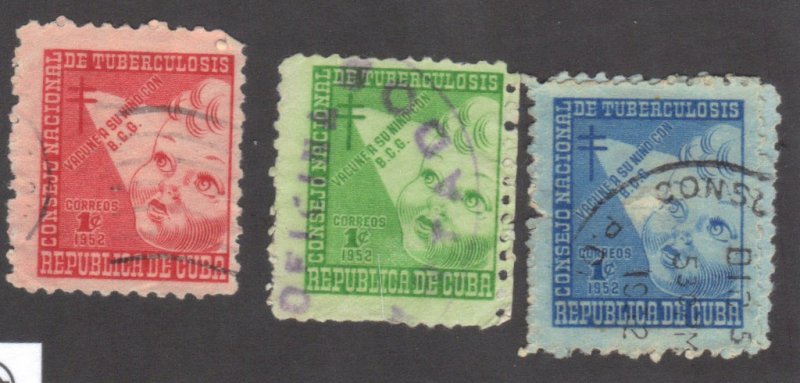 CUBA SC# RA17+18+19  **USED** 1952  1c     SEE SCAN