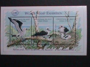 CHRISTMAS ISLAND-1990 SC# 274-WORLD STAMP EXHIBITION-LOVELY BIRDS-MNH- S/S VF