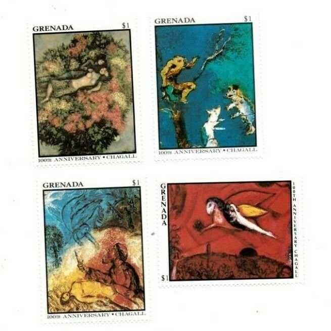 Grenada - 1986 - Marc Chagall - Set Of 4 Stamps - MNH