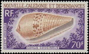 New Caledonia #370, C58-C60, Complete Set(4), 1968, Sea Shells, Hinged