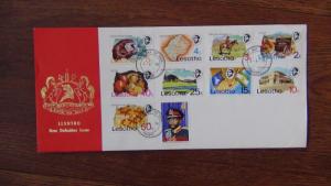 Lesotho 1976 Definitive set complete to R1 on First Day Cover 