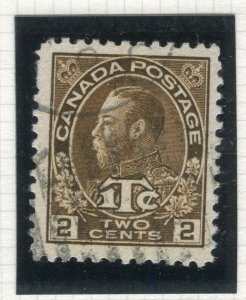 CANADA; 1916 early GV War Tax issue Die I Brown used Shade of 2c. value