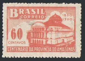 Brazil 700 2 stamps, MNH. Michel 759. Amazonas province, 1950. Theater, Manaus.