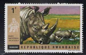 RWANDA Scott 447 Unused 1972 wildlife stamp