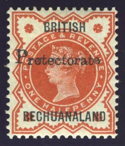 Bechuanaland 1888 QV ½d vermilion very fine mint. SG 40. Sc 52.