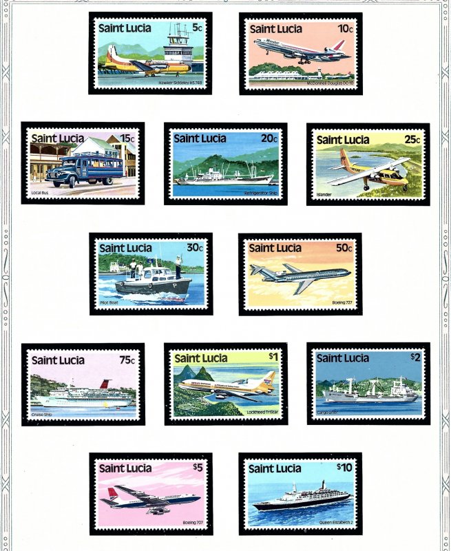 St Lucia 504-15 MNH 1980 Aircraft and Seacraft  (KA)