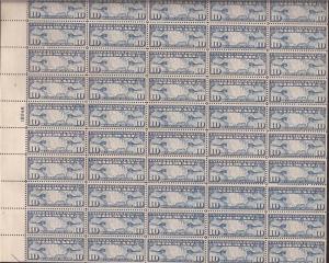 US Stamp - 1926 10c Map & Mail Planes Airmail - 50 Stamp Sheet #C7 MNH