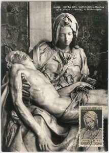 54560 - ITALY - POSTAL HISTORY: MAXIMUM CARD - 1954 ART religion MICHELANGELO-