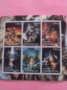 TURKMENISTAN STAMP-2001-ART OF LUIS ROYO-MNH STAMP SHEET -RARE