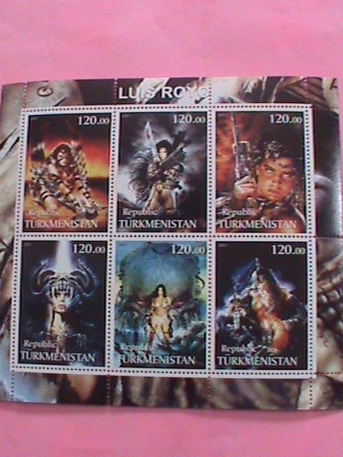 TURKMENISTAN STAMP-2001-ART OF LUIS ROYO-MNH STAMP SHEET -RARE