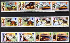 Barbuda 148-54 MNH UPU, Train, Aircraft, Ship, Bus, Horse & Coach