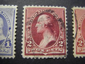 Scott 219-229, 1890-3 Regular issue Beauties, USED Complete set, CV $260+