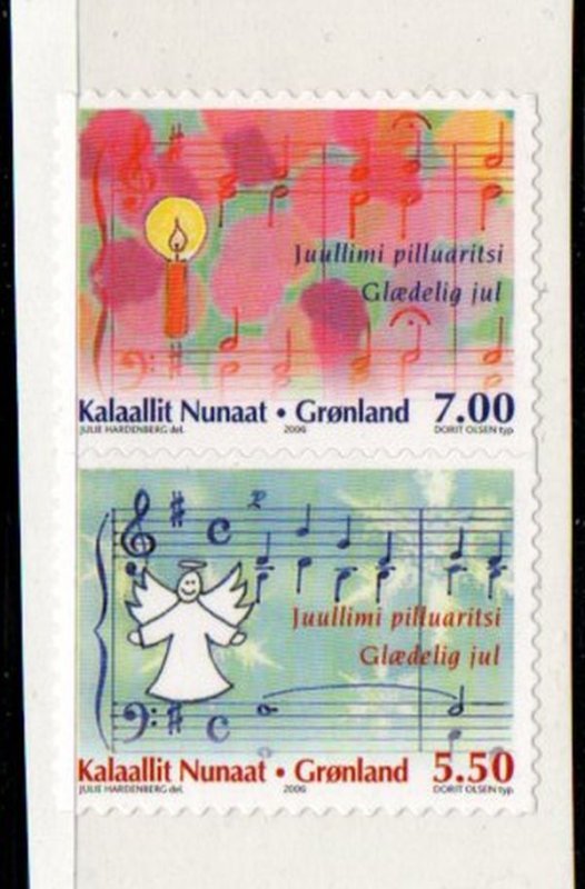 Greenland Sc 487-88 2006 Christmas self adhesive stamp set mint NH