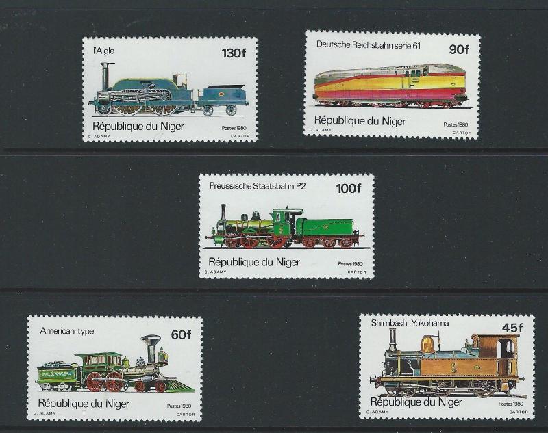 Niger #514-8 Trainss, Railroad MNH F-VF