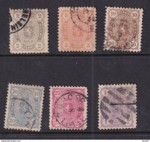 Finland 1881-3 Full set Perf 12.5 Sc 25-30 Used CV $122 15861