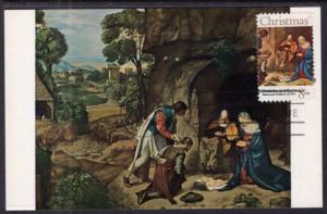 US 1444 Christmas Nativity National Gallery of Art Maxi Card U/A FDC