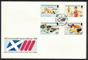 Isle of Man Commonwealth Games Edinburgh 4v FDC 1986 SG#306-309