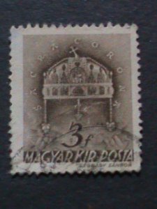 ​HUNGARY-1939 OVER 83 YEARS-VERY OLD-CROWN OF ST. STEPHEN USE STAMPS VERY FINE