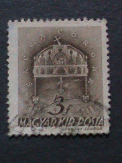 ​HUNGARY-1939 OVER 83 YEARS-VERY OLD-CROWN OF ST. STEPHEN USE STAMPS VERY FINE