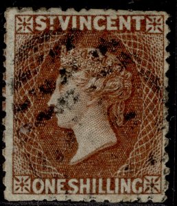 ST. VINCENT QV SG14, 1s brown, FINE USED. Cat £160.