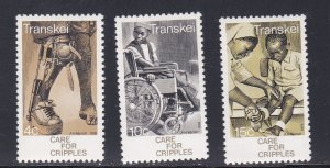 South Africa - Transkei # 41-43, Care for Cripples, Mint LH, 1/3 Cat.