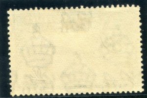 Gilbert & Ellice Is 1939 KGVI 1s brownish black & turquoise-green MLH. SG 51.