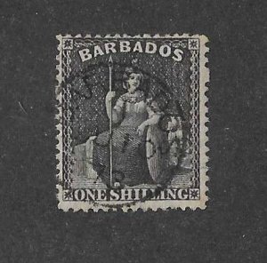 Barbados Sc #35  1sh black used with CDS VF