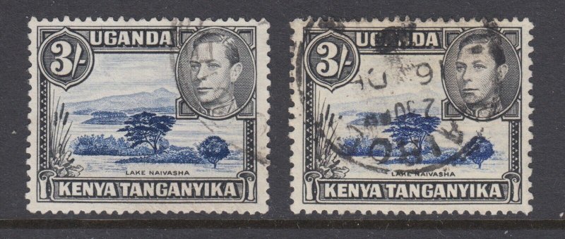 Malta Sc 82, 82a used. 1938 3sh perf 13x11½, and 1950 3sh perf 13x12½, sound