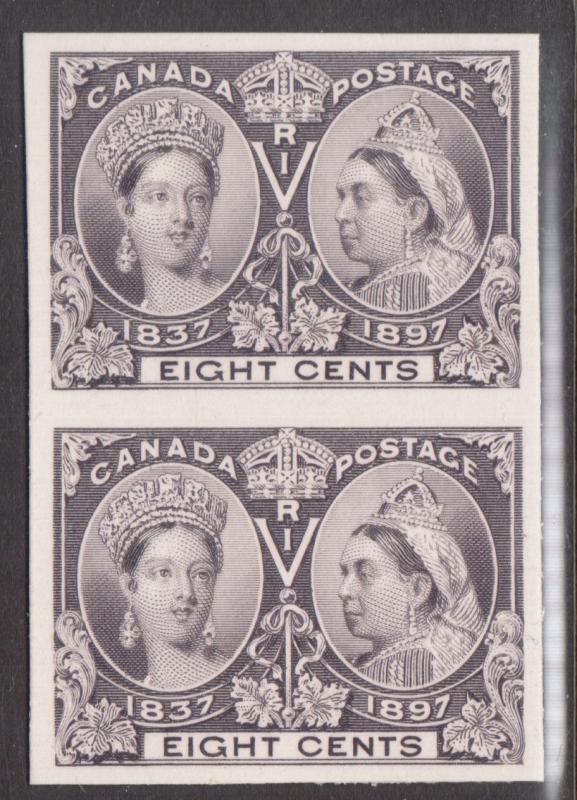 Canada #56P XF Imperf Proof Pair On Card