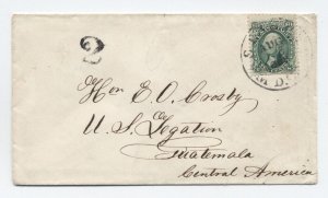 1860s #68 10 cent 1861 issue Washington DC to Guatemala [6571]