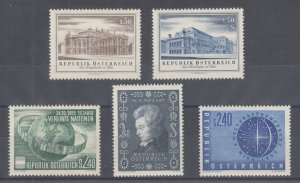 Austria Sc 606//611 MLH. 1955-1956 issues, 4 cplt sets VF