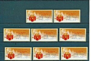 ISRAEL 2010 CHRISTMAS ATM LABELS 001 POSTAL SERVICE MACHINE SET MNH