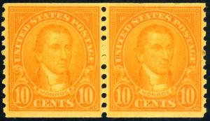 U.S. #603 MINT Pair OG NH Separations 