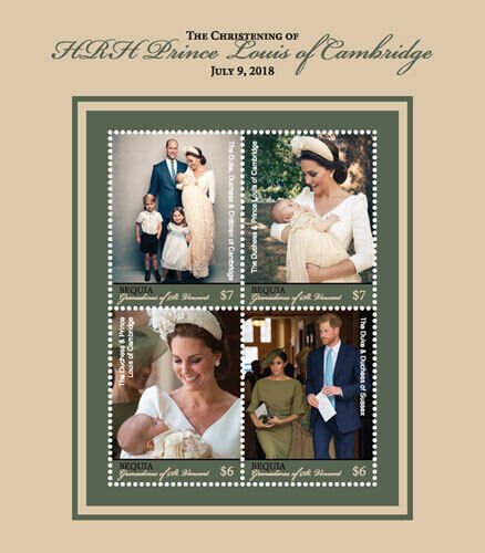 Bequia 2018 - Christening of Prince Louis of Cambridge - Sheet of 4 stamps - MNH