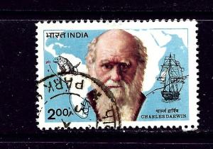 India 1018 Used 1953 Charles Darwin