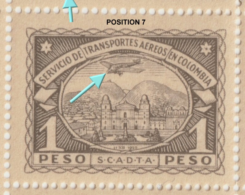 ✔️ COLOMBIA SCADTA 1923 SC. C47 ** MNH FULL SHEET & LISTED PLATEFLAWS  - RARE !