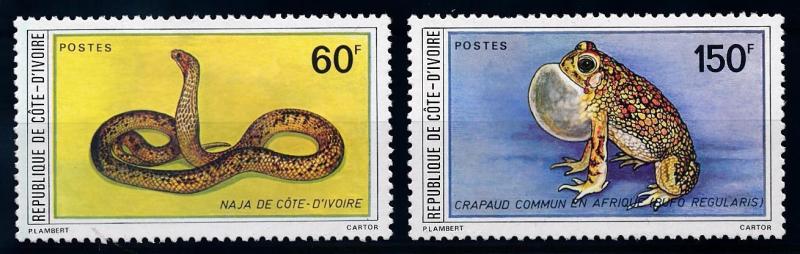 [65707] Ivory Coast 1980 Amphibians Reptiles Snake Frog  MLH