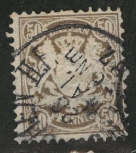 Bavaria German State Scott 53 used 1881 wmk 95 vertical