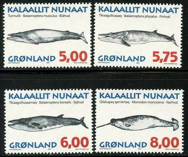 Greenland 1997 Whales set Sc# 319-22 NH