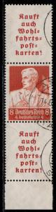 Germany Scott # B63, 2 labels A6, used, se-tenant, Mi # S226