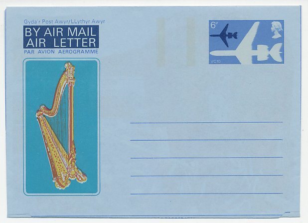 Postal stationery GB / UK 1974 Harp